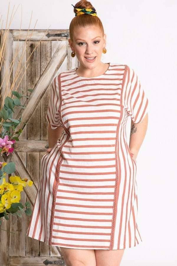 PL STRIPED DOLMAN DRESS