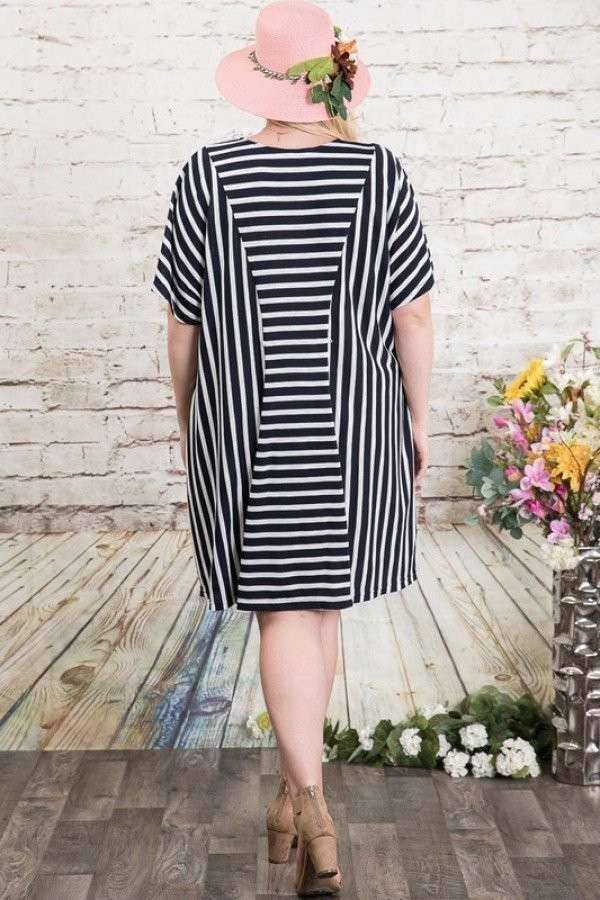 PL STRIPED DOLMAN DRESS
