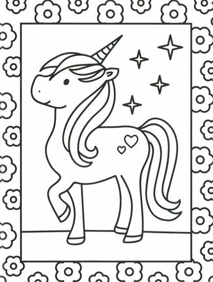 Unicorns Stained Glass Coloring