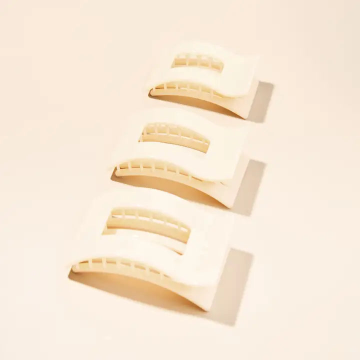 Square Flat Hair Clip | Medium | Almond Beige