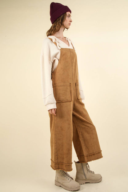 Twill Solid Overall Jumpsuit