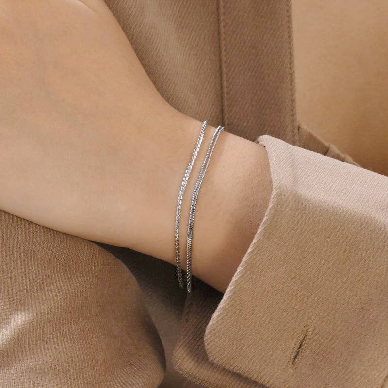 18K STAINLESS STEEL TARNISH FREE LAYERED BRACELET