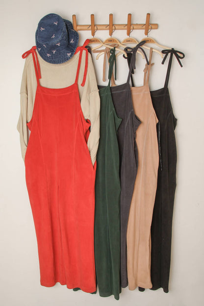 Fleece Baggy Backless Jumpsuit