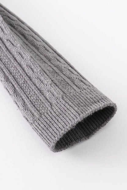 Gray knit knee high sock