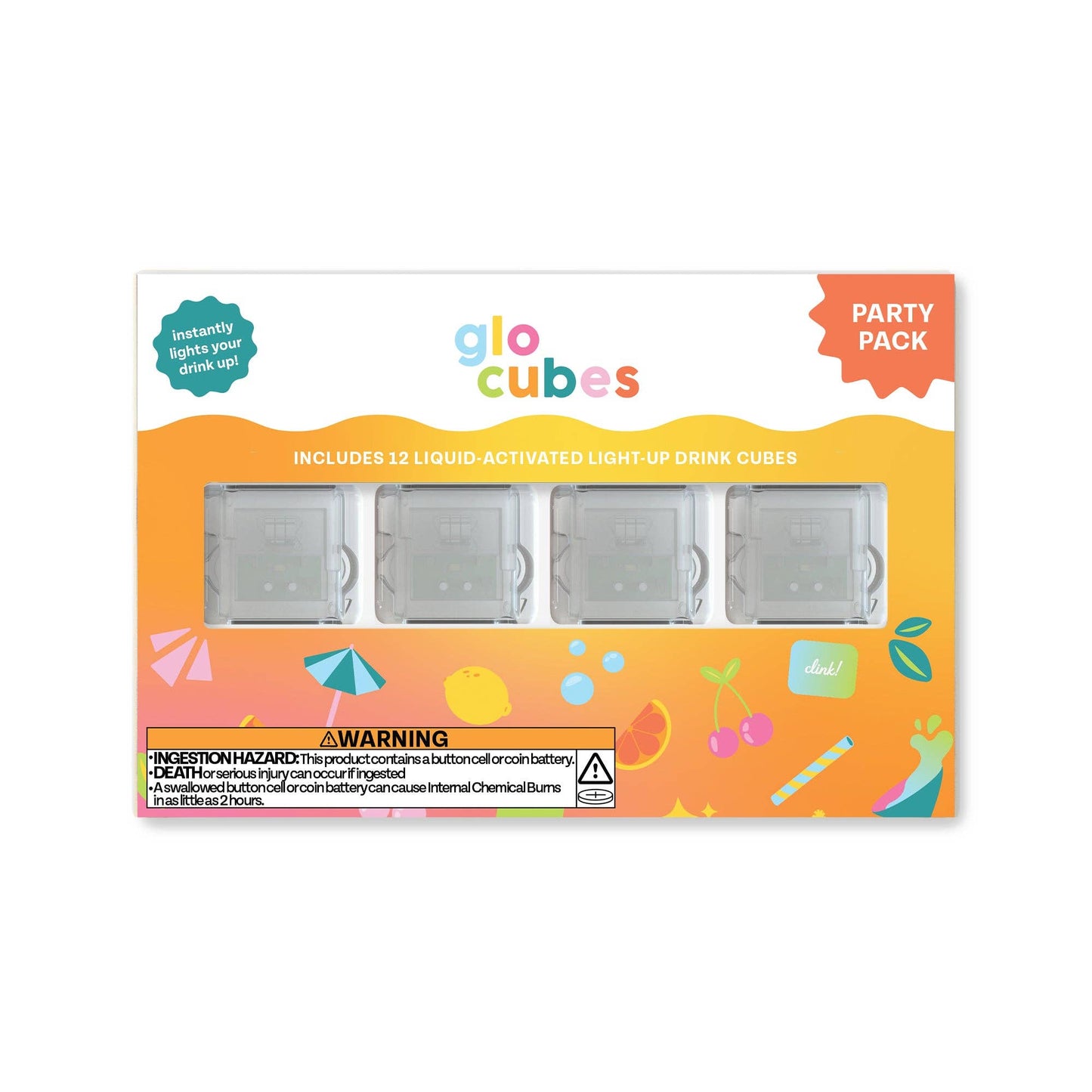 Multicolored 12-Pack Glo Cubes