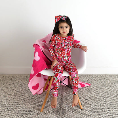 Rose Ruffle Two Piece Bamboo Toddler Outfit