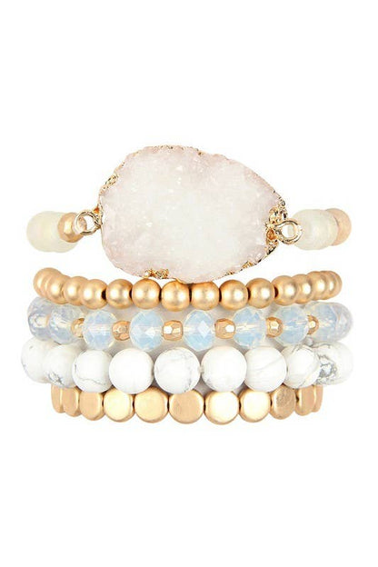 Druzy Stack Bracelet Set