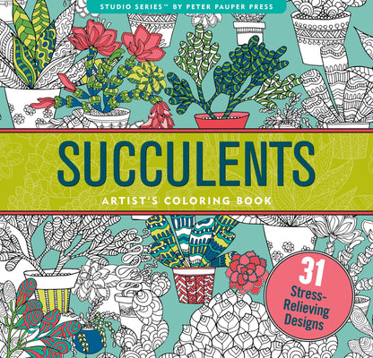 Succulents Adult Coloring Book