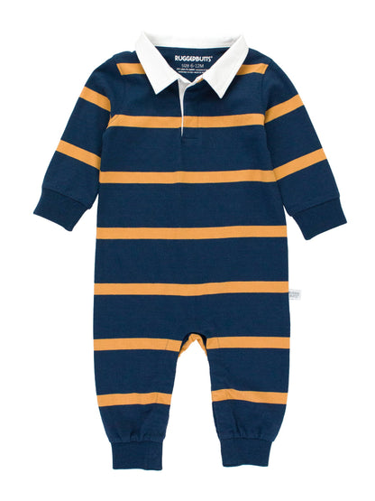 Navy & Honey Stripe Rugby Polo Romper