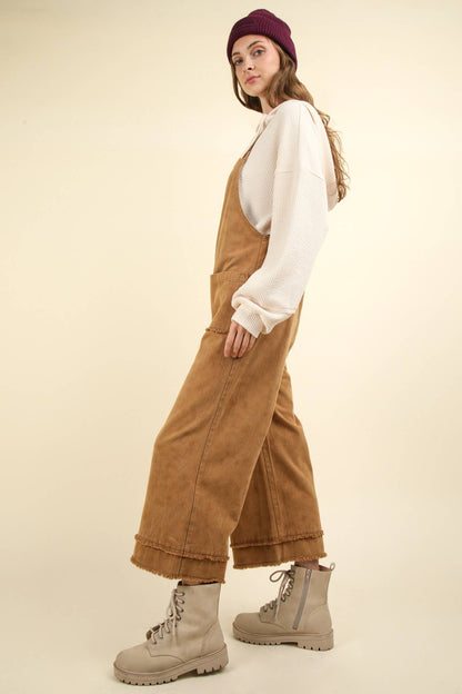 Twill Solid Overall Jumpsuit