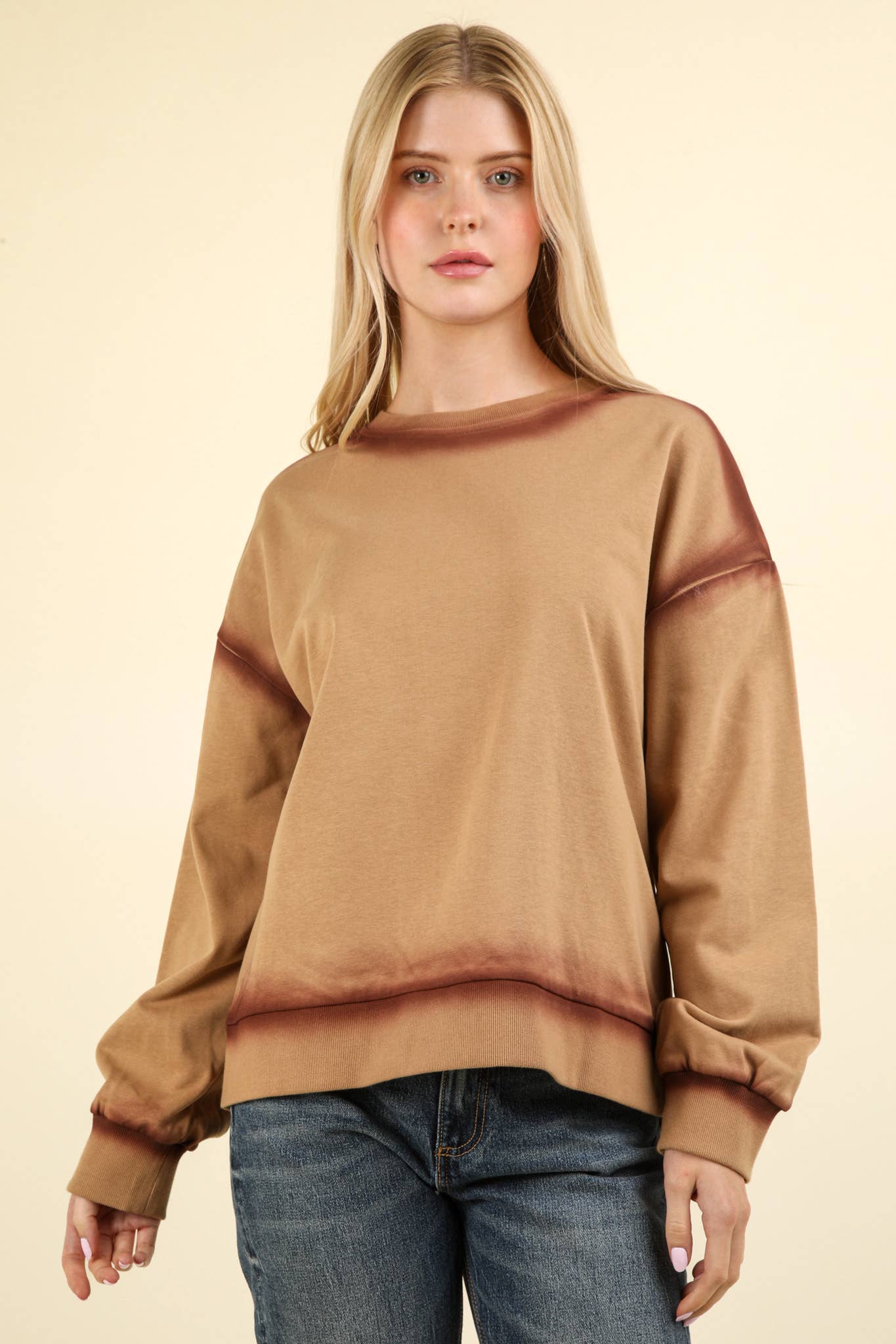 Contrast Spray Detail Oversized Sweat Shirt