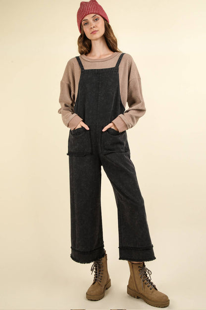 Twill Solid Overall Jumpsuit