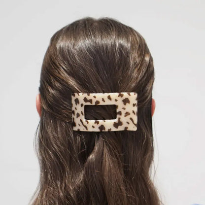 Square Flat Hair Clip | Small | Blonde Tortoise