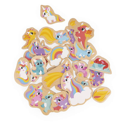Unicorns & Dragons Wooden Magnets Set