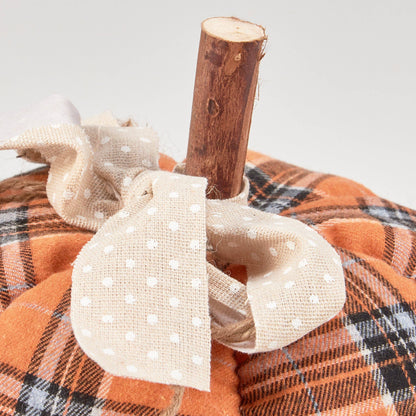 Large Orange Plaid Pumpkin