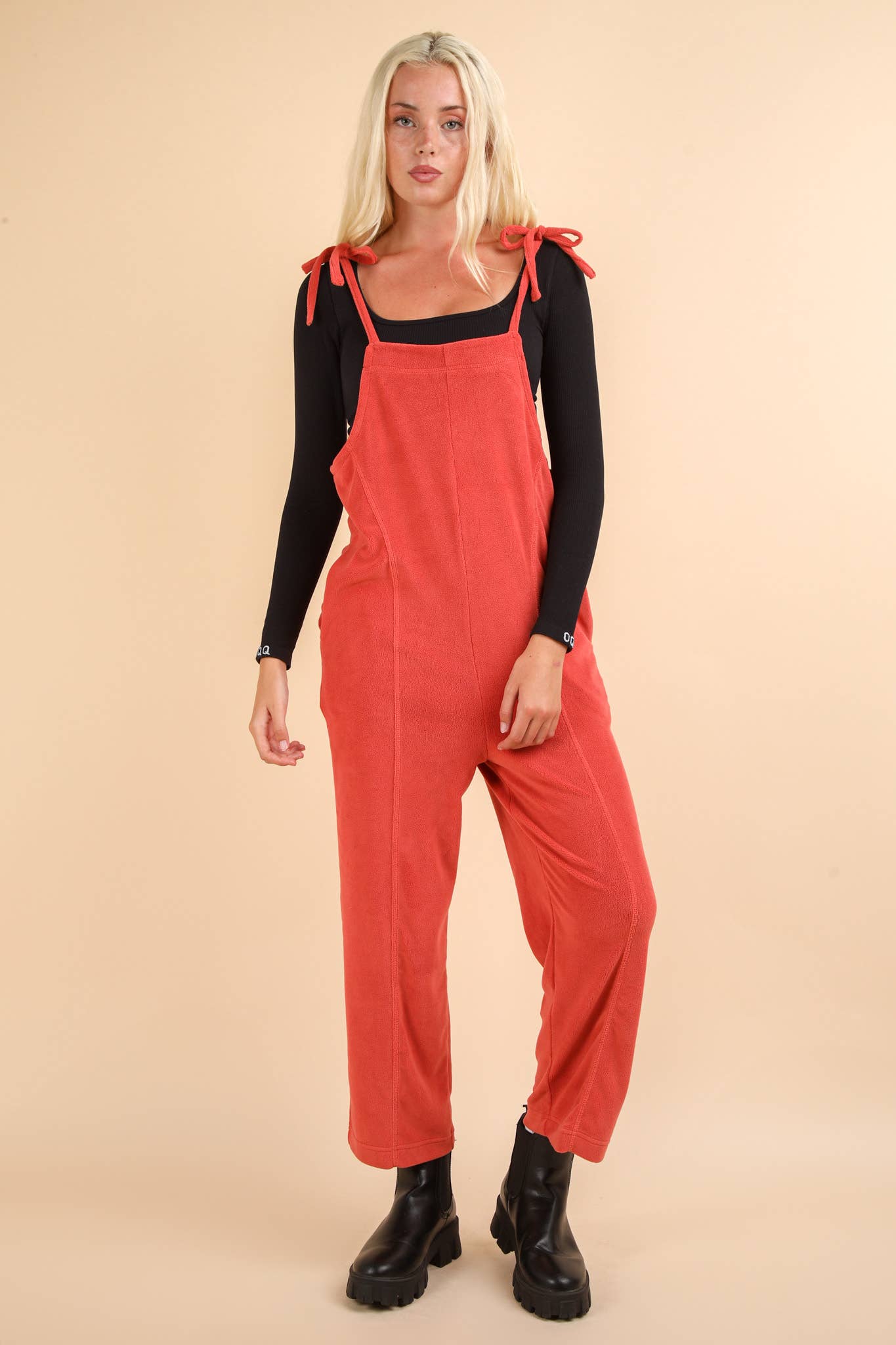 Fleece Baggy Backless Jumpsuit