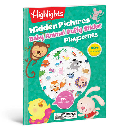 Baby Animal Hidden Pictures Puffy Sticker Playscenes
