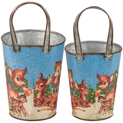 Retro Christmas Deer Wall Bucket