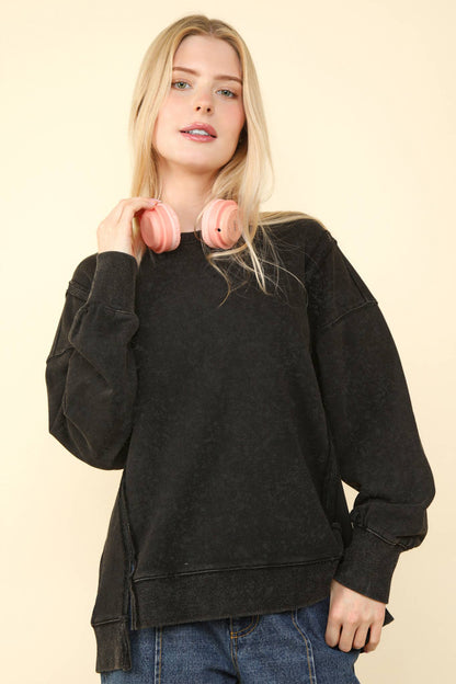 French Terry Oversized Knit Top