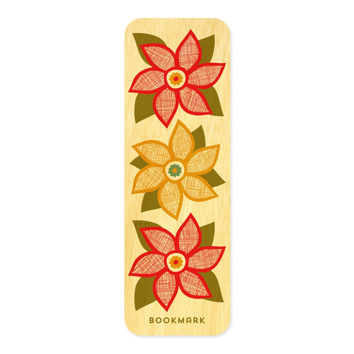 Poinsettias Holiday Mini Wood Bookmark