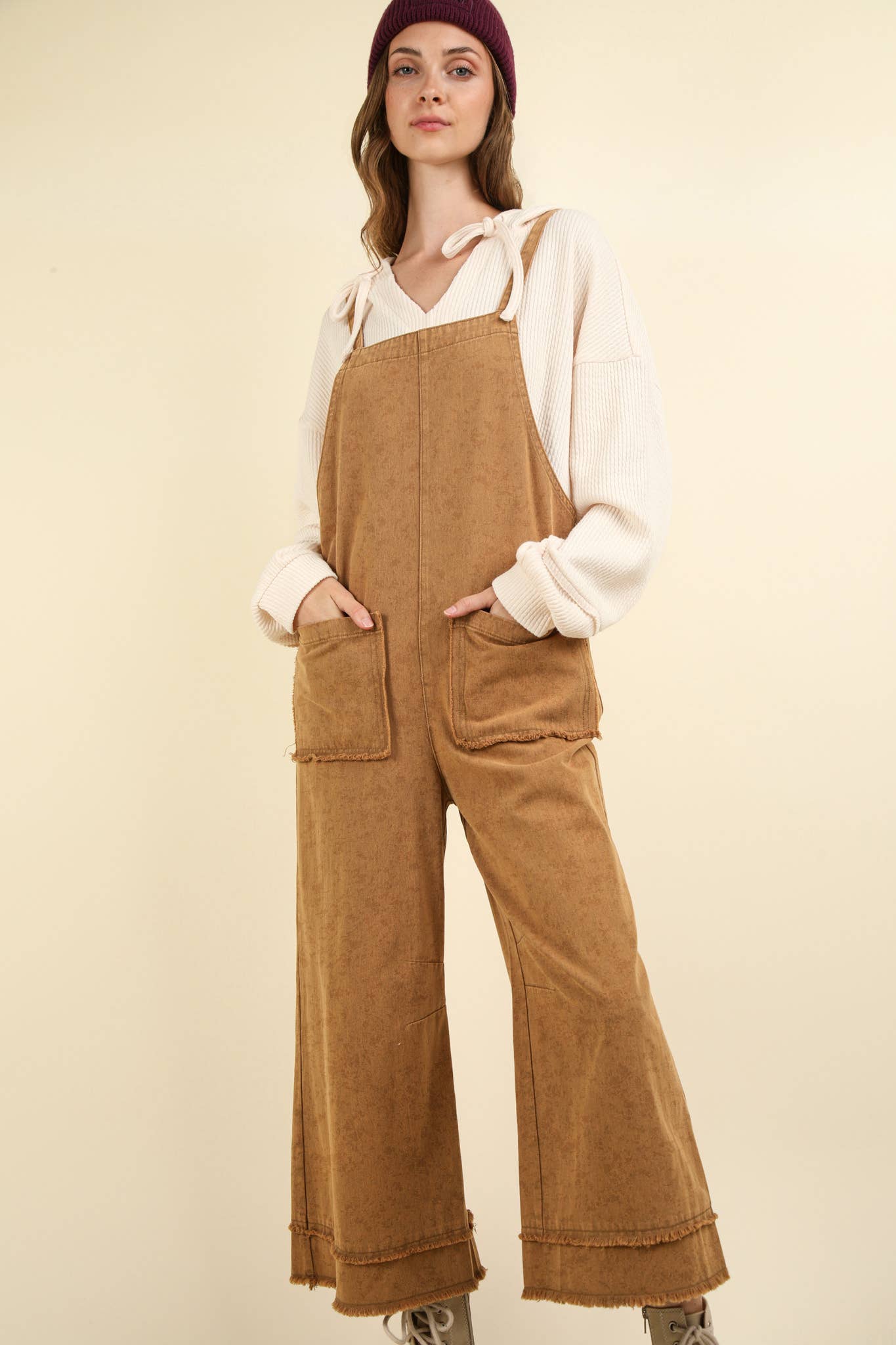 Twill Solid Overall Jumpsuit