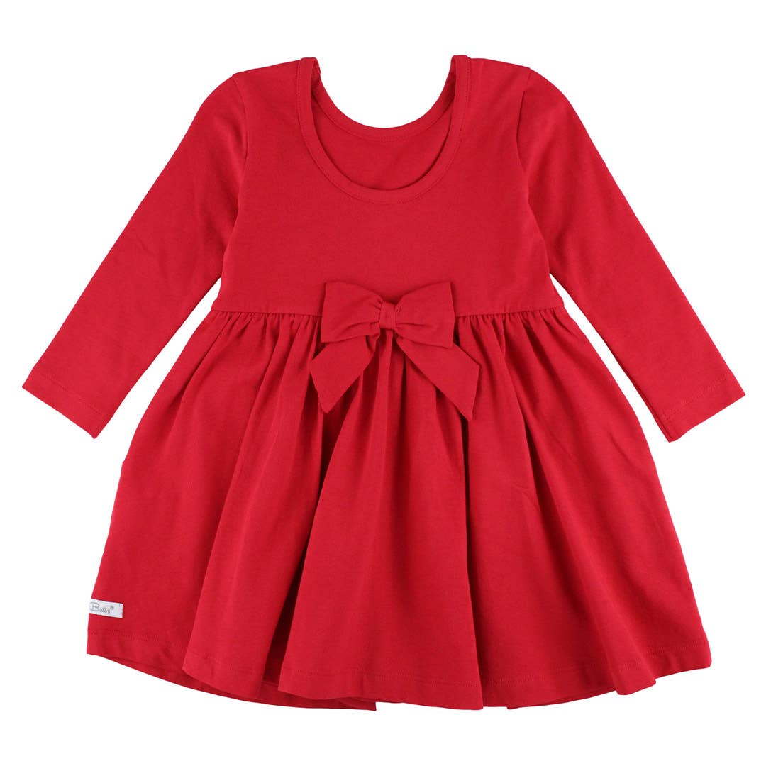 Red Knit Twirl Dress