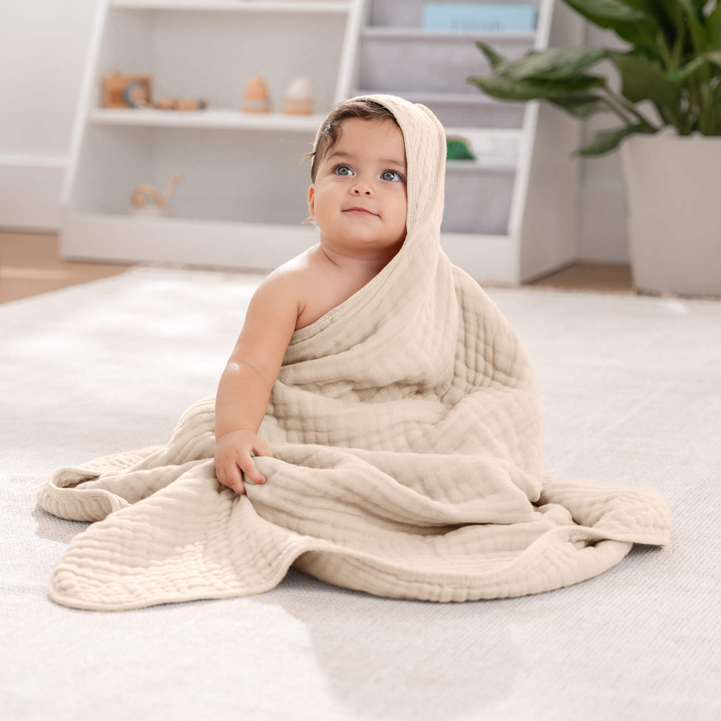 Baby Hooded Towels 6 Layer Muslin Cotton Towel for Kids