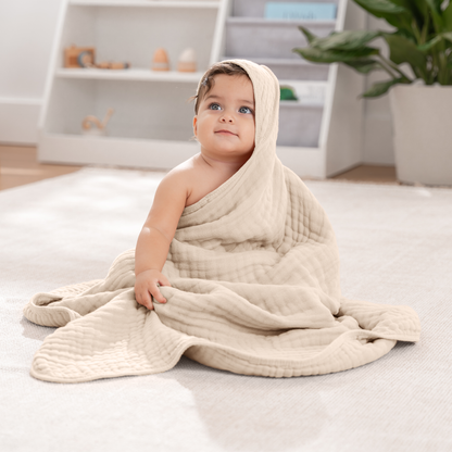 Baby Hooded Towels 6 Layer Muslin Cotton Towel for Kids