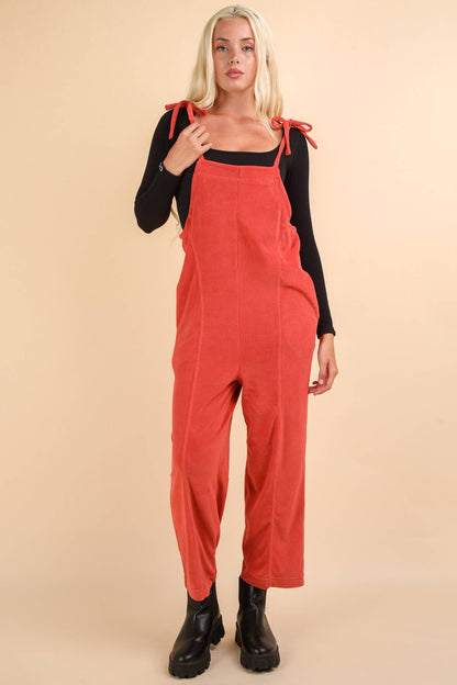 Fleece Baggy Backless Jumpsuit