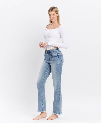 Glamour HIGH RISE FULL LENGTH BOOTCUT JEANS T6573