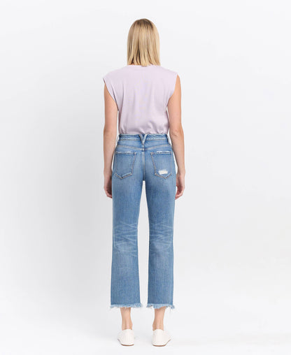 Victoria HIGH RISE FRAYED HEM STRAIGHT