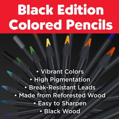 Super Soft Black Edition Colored Pencils, Gift Tin of 12