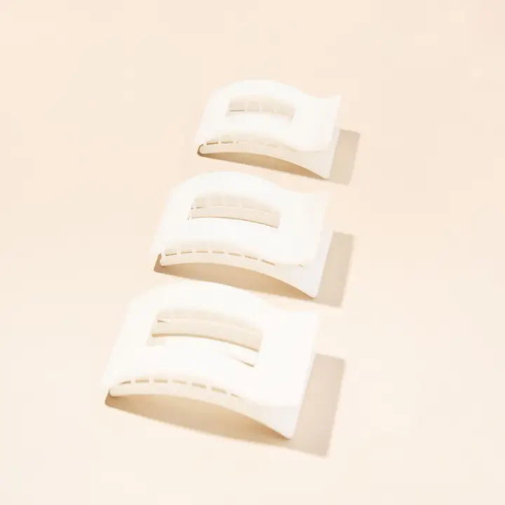 Square Flat Hair Clip | Large | Coconut White