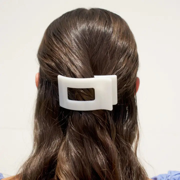 Square Flat Hair Clip | Small | Coconut White