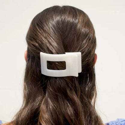 Square Flat Hair Clip | Small | Coconut White