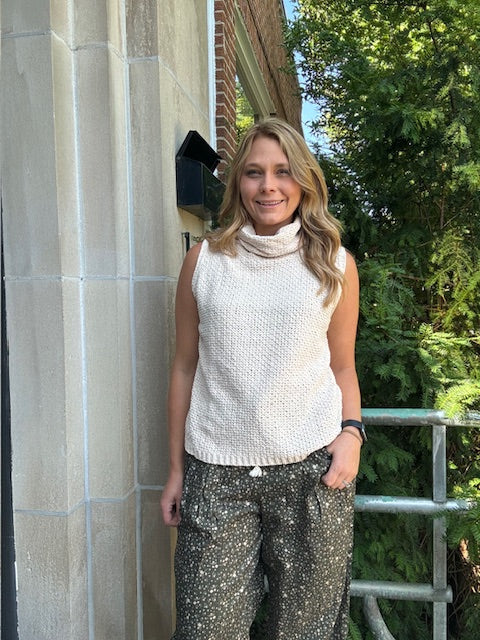 Sleeveless Cowl Neck Top