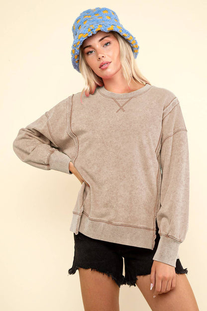 French Terry Oversized Knit Top