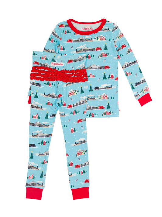 Ruffle Winter Express Bamboo Pajama Set