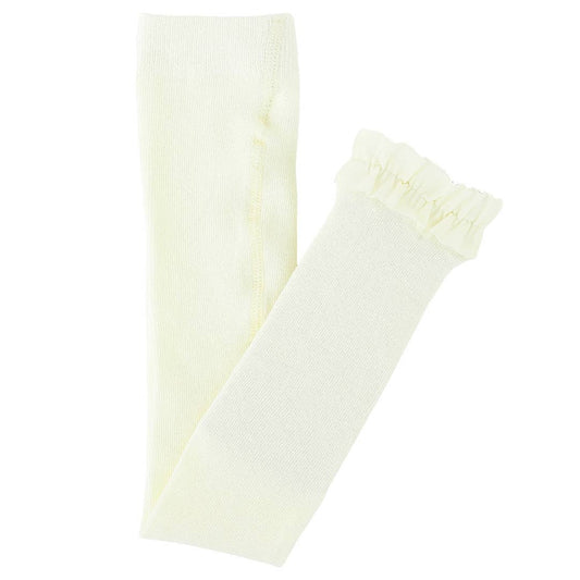 Ivory Footless Ruffle Tights