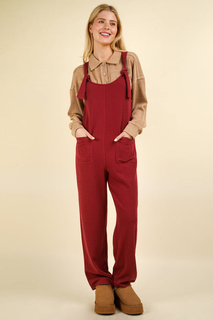 Knit Jumpsuit with Front Patch Pockets