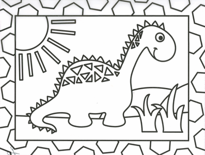 Dinosaurs Stained Glass Coloring
