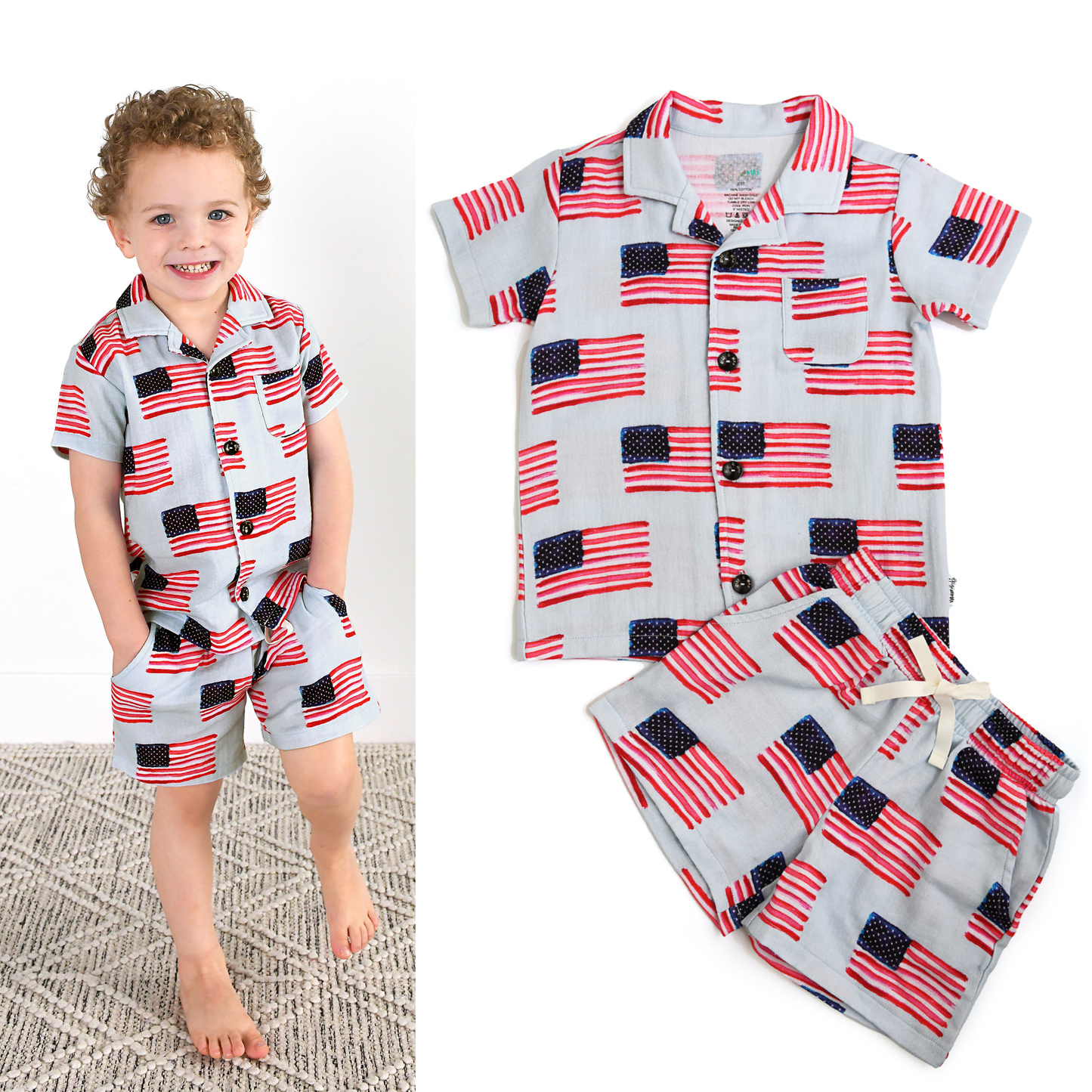 George Blue Flag 2pc Set