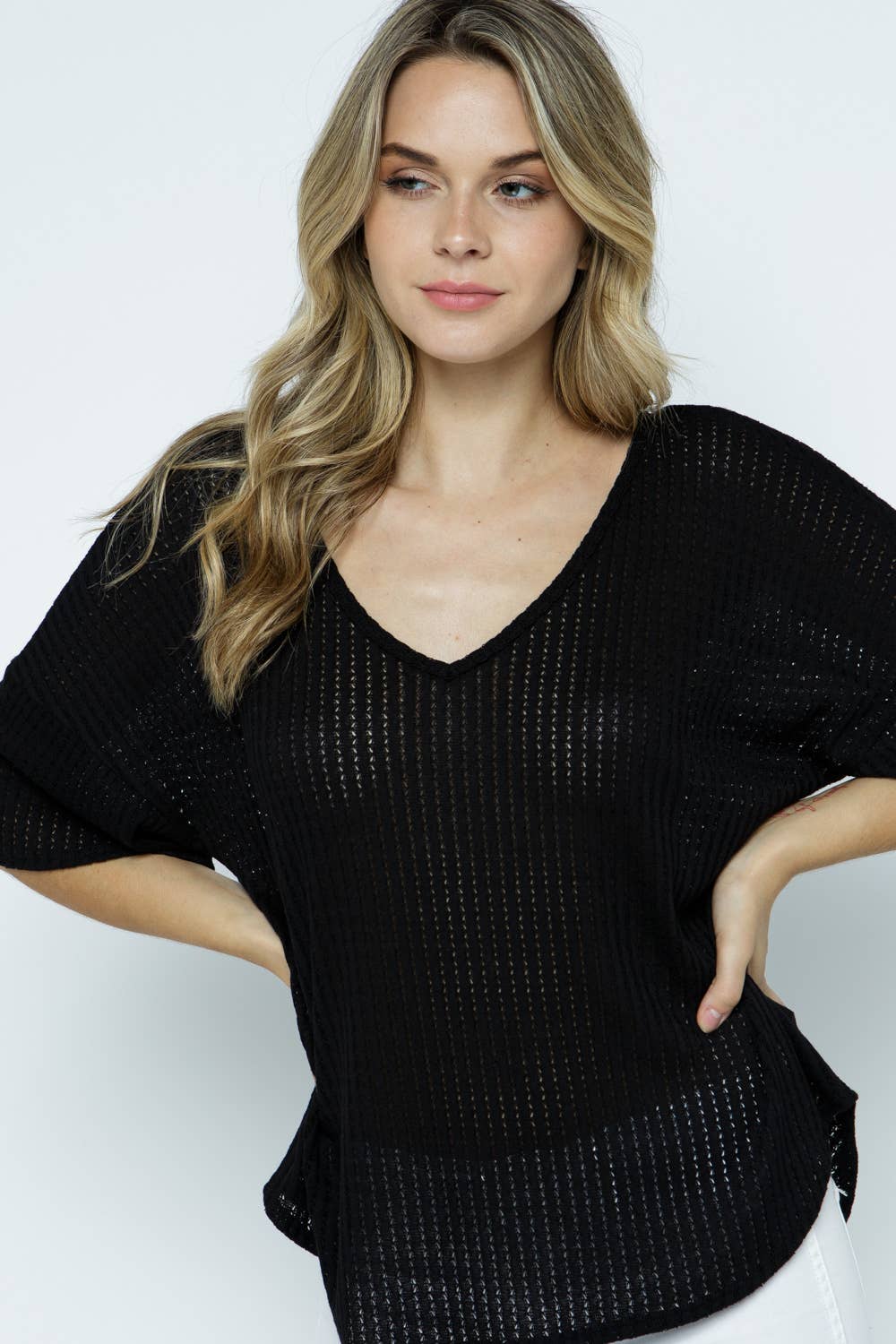 Comfy Waffle V-Neck
