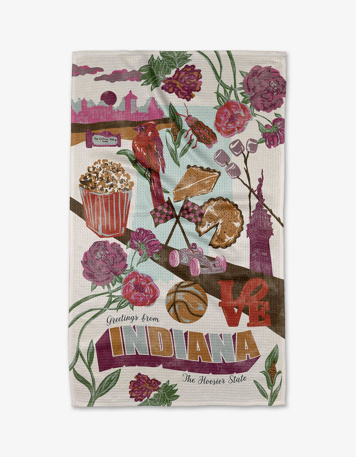 Greetings From Indiana Tea Towel