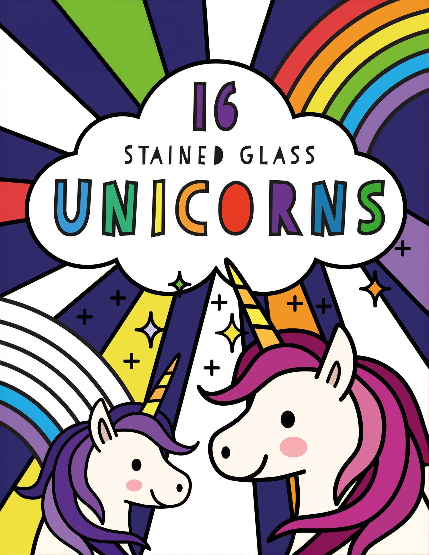 Unicorns Stained Glass Coloring