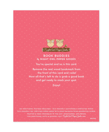 Reading Unicorn Bookmark Birthday Card
