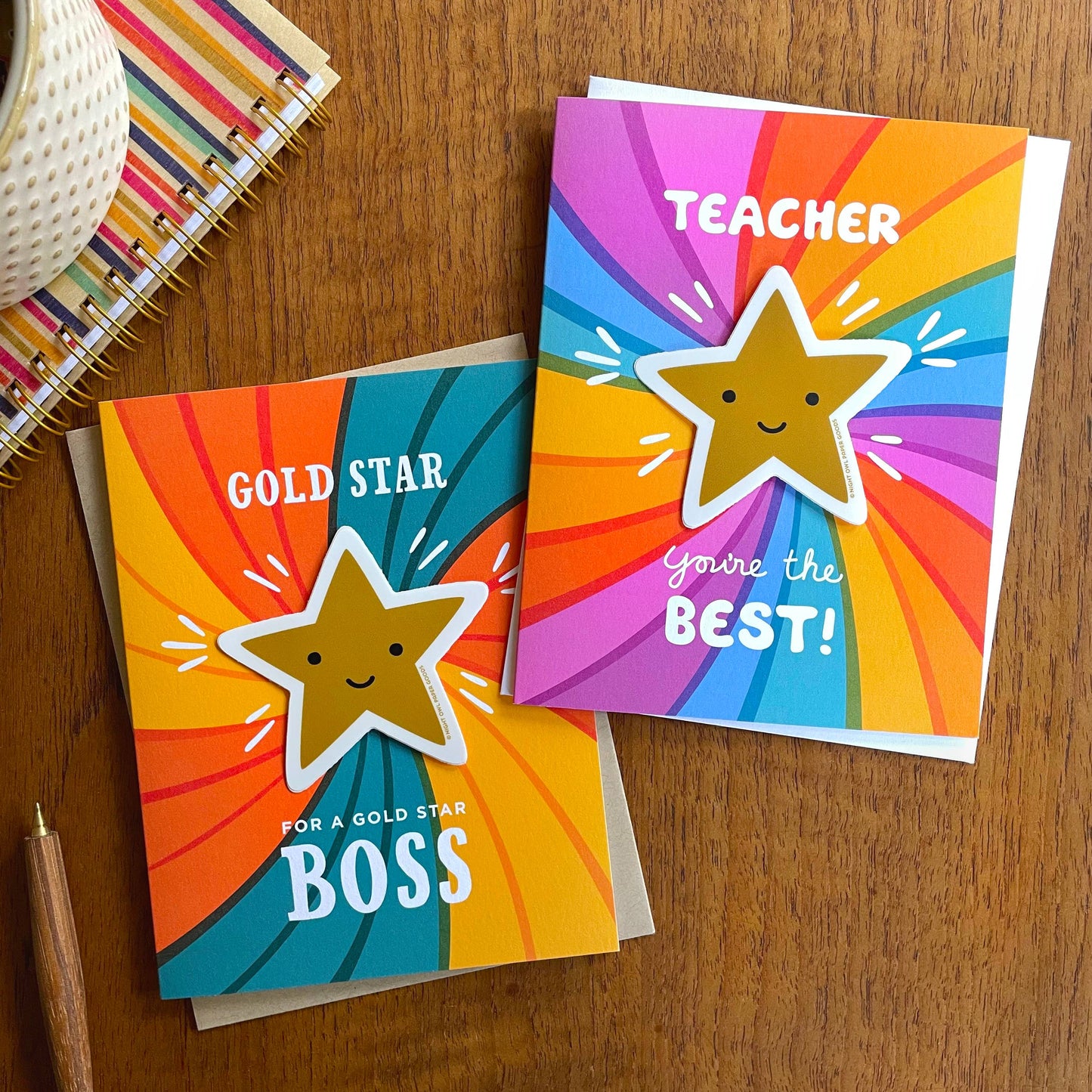Best Teacher Sticker Card