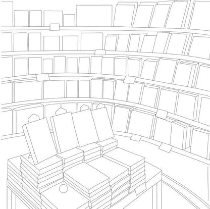 Cozy Bookshops: Colouring Book