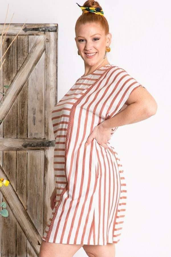 PL STRIPED DOLMAN DRESS