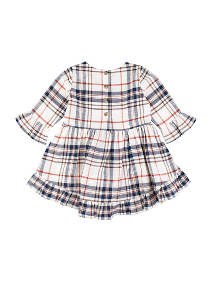 Homegrown Harvest Plaid High Low Ruffle Tunic